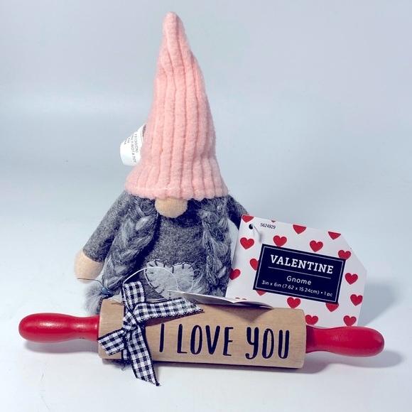 Hobby Lobby Other - Valentine gnome and tiny pink rolling pin NWT